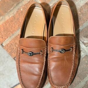 Coach Mott Driver horse bit leather loafers Moccasin Shoes 12 EUR 46 brown